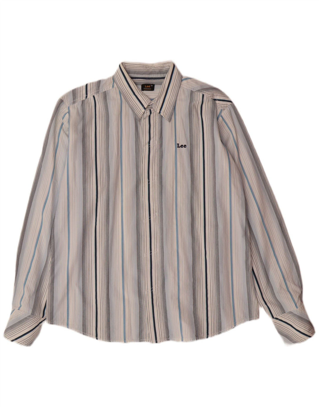 Camisa LEE Hombre Algodón Rayas Azul Medio
