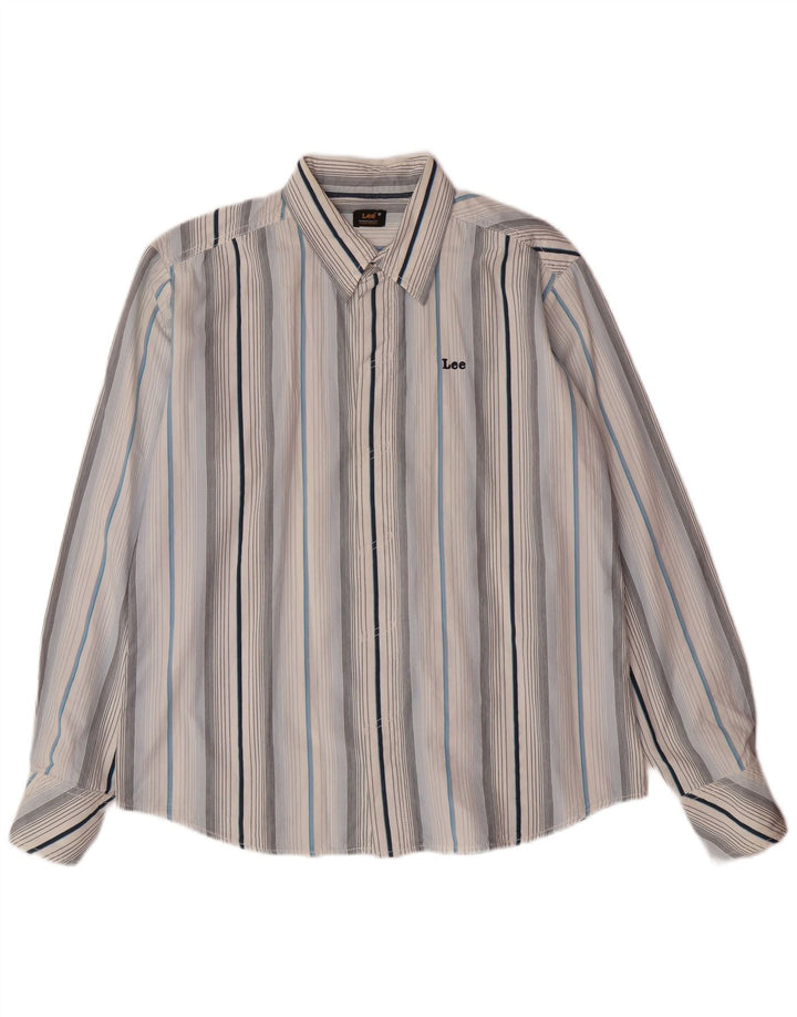 Camisa LEE Hombre Algodón Rayas Azul Medio