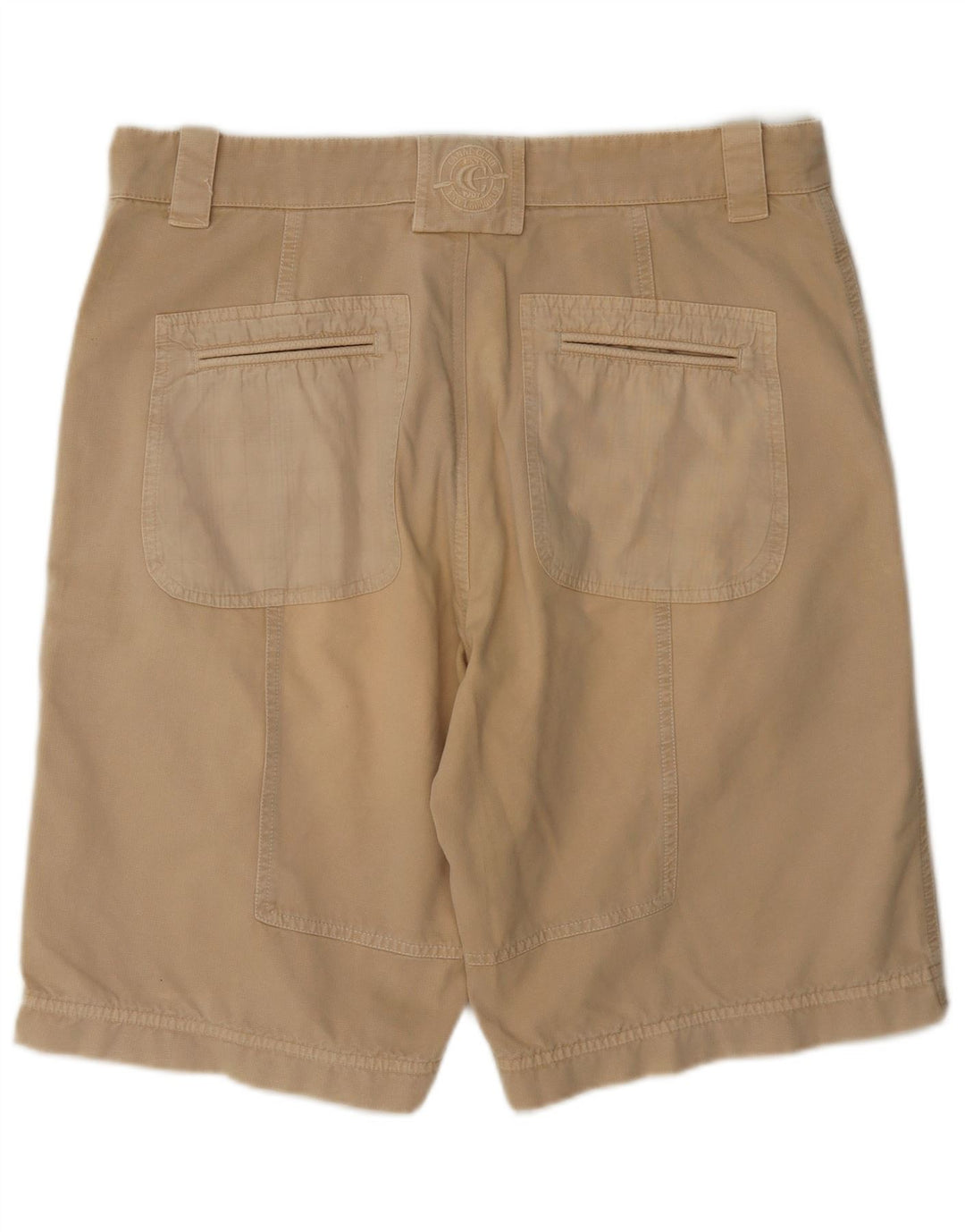 Vintage hombres gráfico chino pantalones cortos W36 grande beige