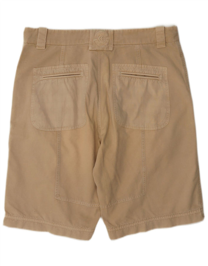 Vintage hombres gráfico chino pantalones cortos W36 grande beige