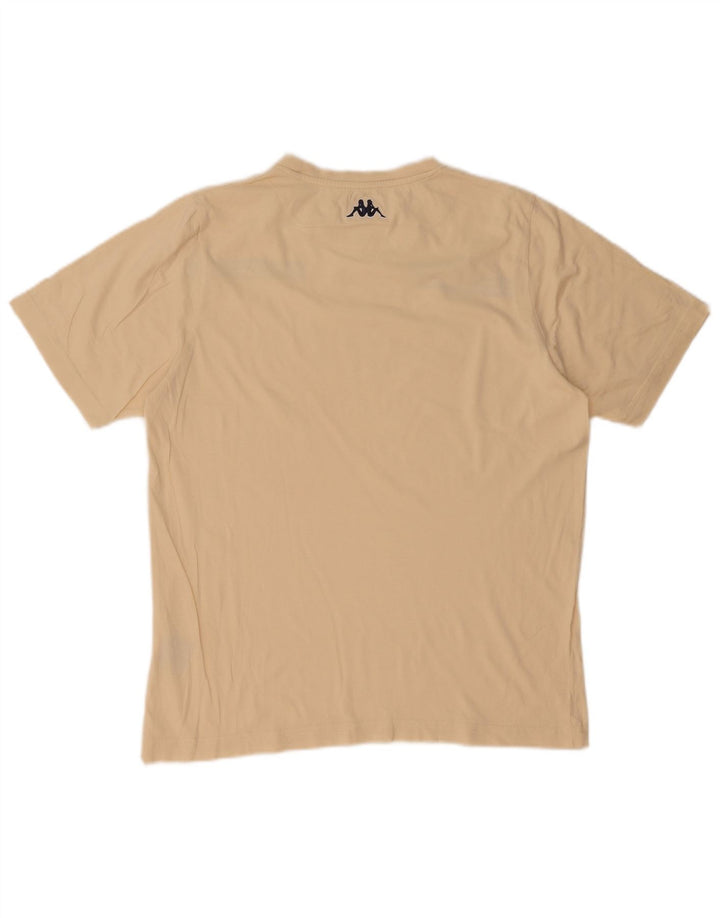 Kappa Hombre Camiseta Gráfica Top Algodón Beige Medio
