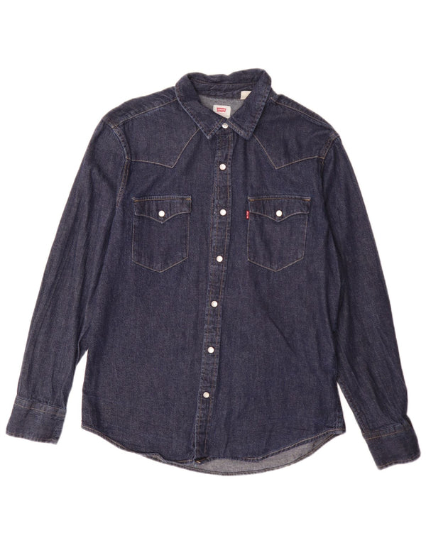 Levi's Camisa vaquera de corte estándar para hombre, azul medio, clásica