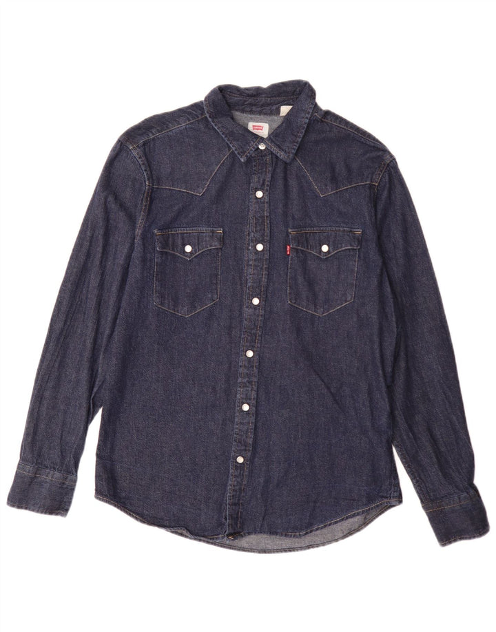 Levi's Camisa vaquera de corte estándar para hombre, azul medio, clásica