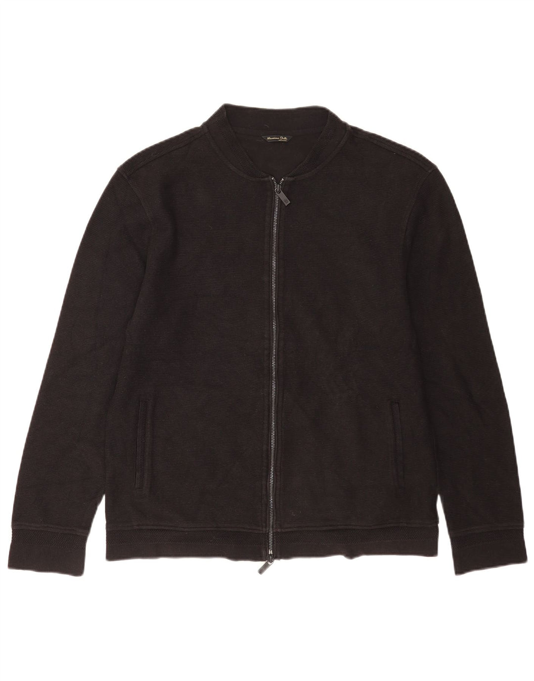 Massimo Dutti Jersey Cárdigan Hombre Large Negro Algodón