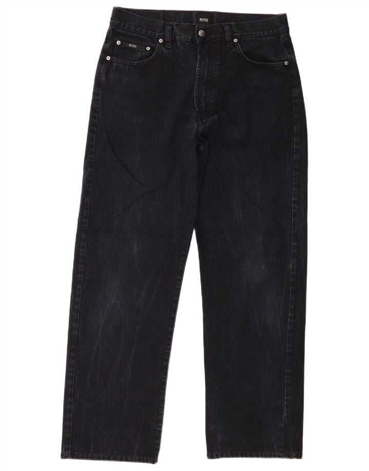 Vaqueros Hugo Boss Hombre Rectos W34 L30 Algodón Negro