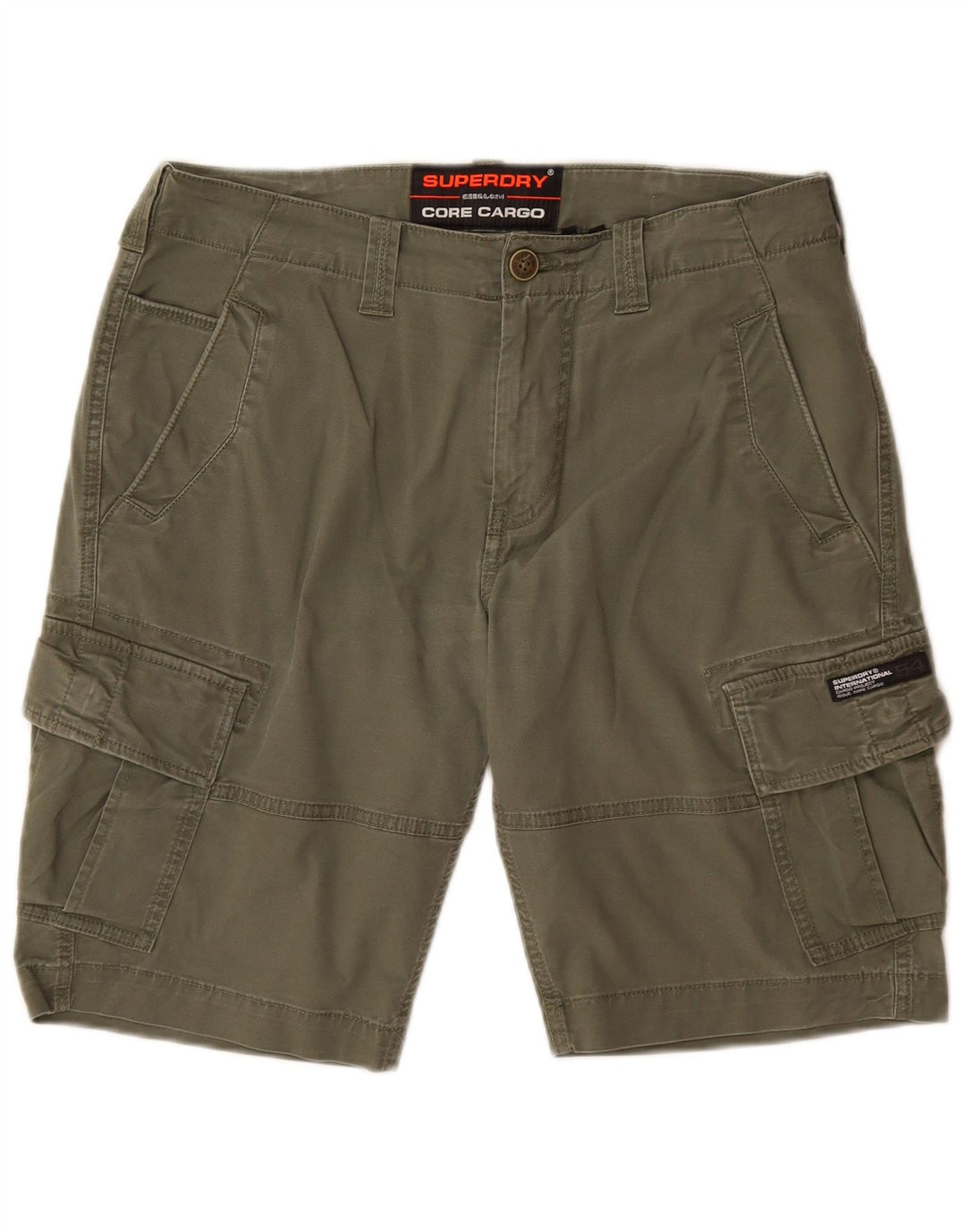 Superdry Shorts Cargo Para Hombre W32 Algodón Caqui Medio