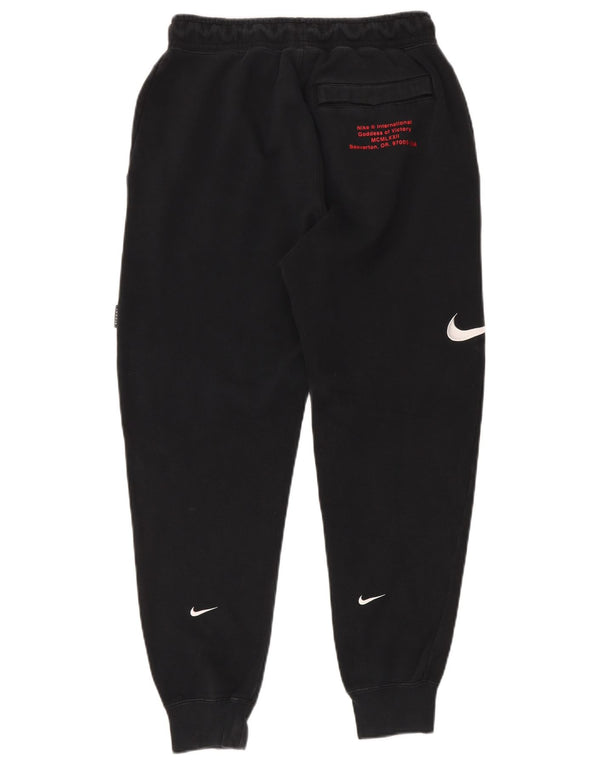 Nike Mens Swoosh Tracksuit Trousers Joggers Small  Black Cotton
