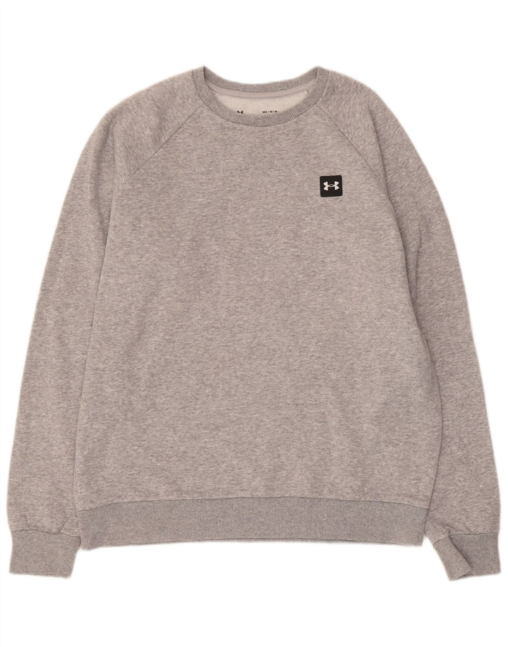 UNDER ARMOUR Sudadera Cold Gear para hombre, jersey de algodón moteado en gris medio