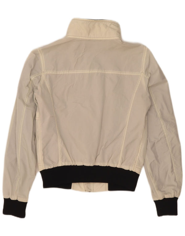 Refrigiwear Chaqueta Bomber Cruz para Mujer UK 40 Grande Nylon Color Blanco con Bloques
