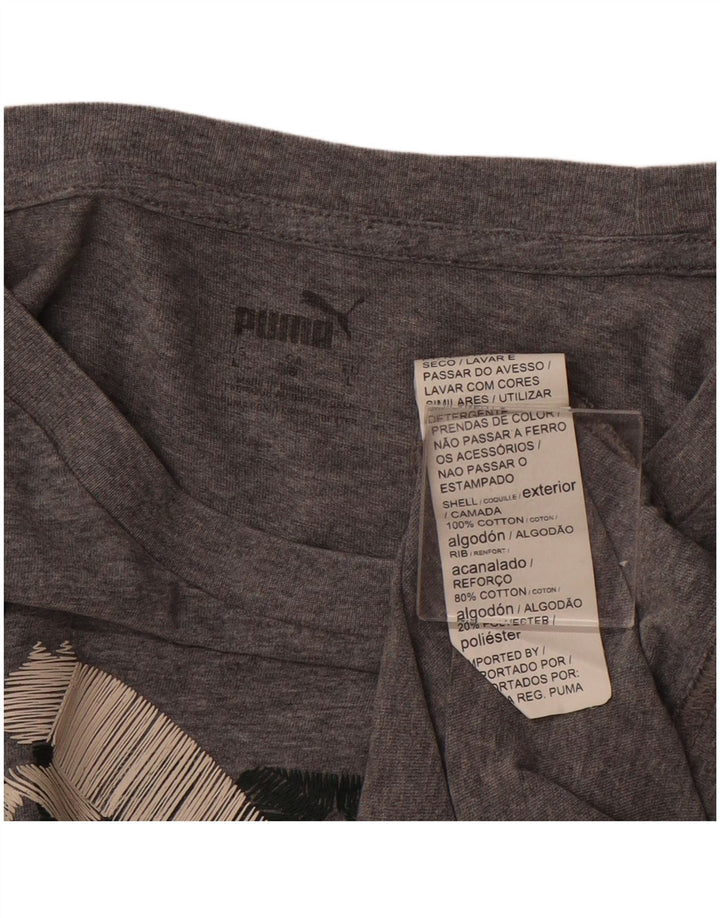 PUMA Camiseta gráfica para mujer Top UK 46 Large Grey Cotton
