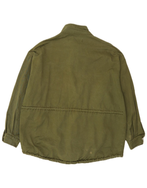 Zara Mujer Chaqueta Bomber Extragrande Gráfica UK 40 Algodón Caqui Mediano