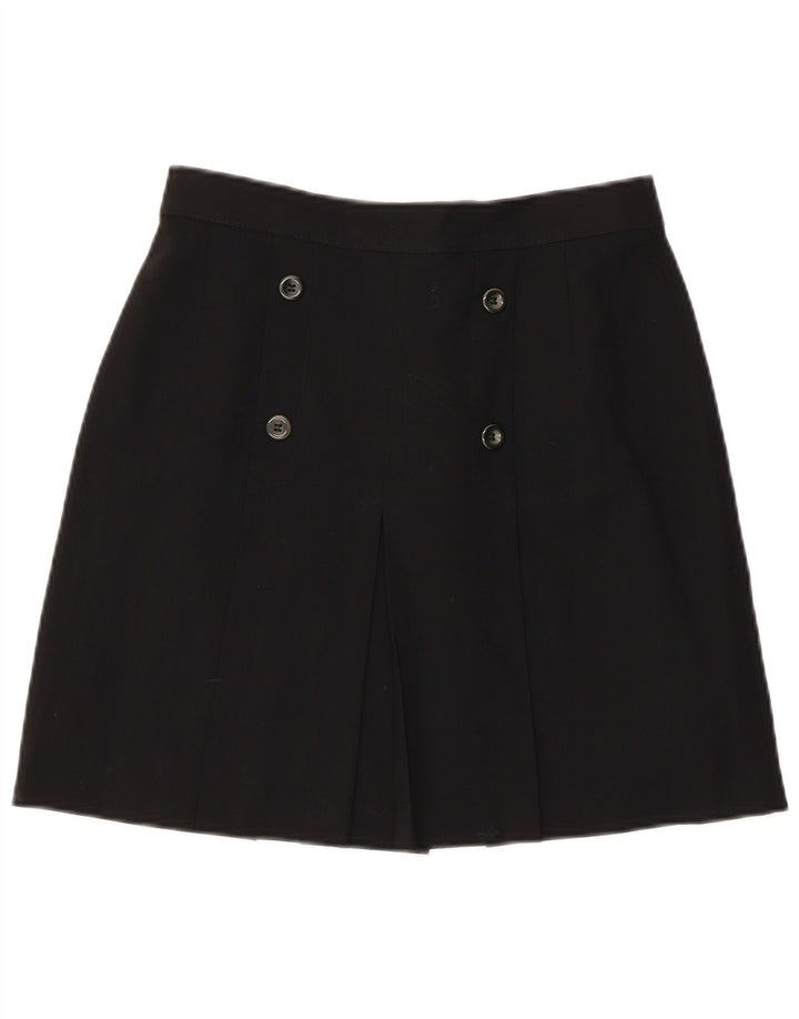 Minifalda vintage para mujer IT 44 Mediana W28 Lana virgen negra