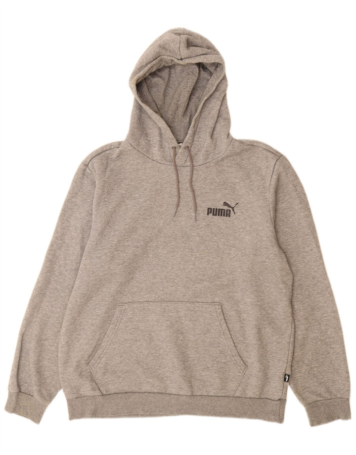 Puma Hombre Sudadera Con Capucha Jersey De Algodón Moteado Gris Medio