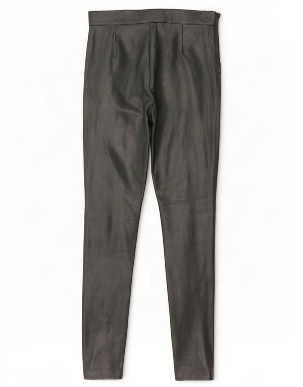 Zara Mujer Pantalón Pitillo De Piel Sintética Pequeño W26 L28 Poliuretano Verde