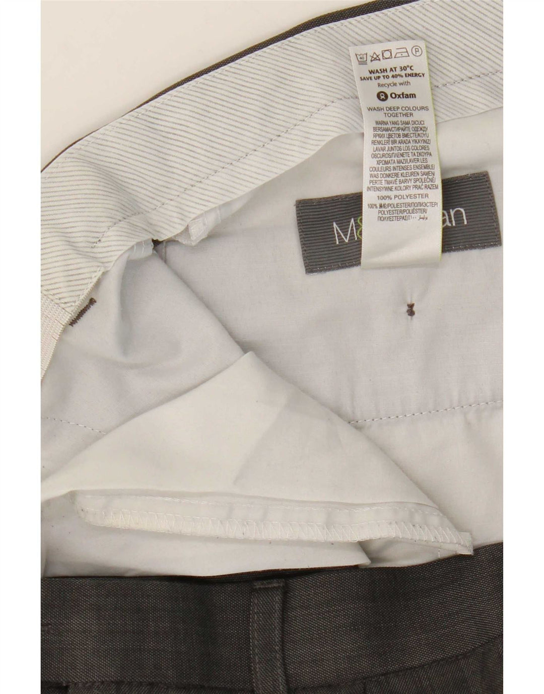 Marks & Spencer Pantalón de traje con pinzas para hombre W34 L31 Poliéster negro
