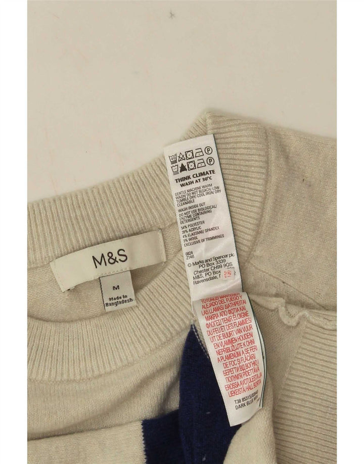 Marks & Spencer - Jersey de cuello redondo para mujer, talla 40, color azul medio a rayas