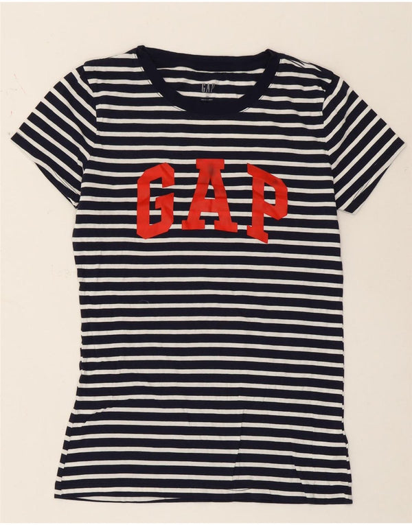 Gap Camiseta gráfica para mujer Top UK 6 XS Algodón a rayas azul marino