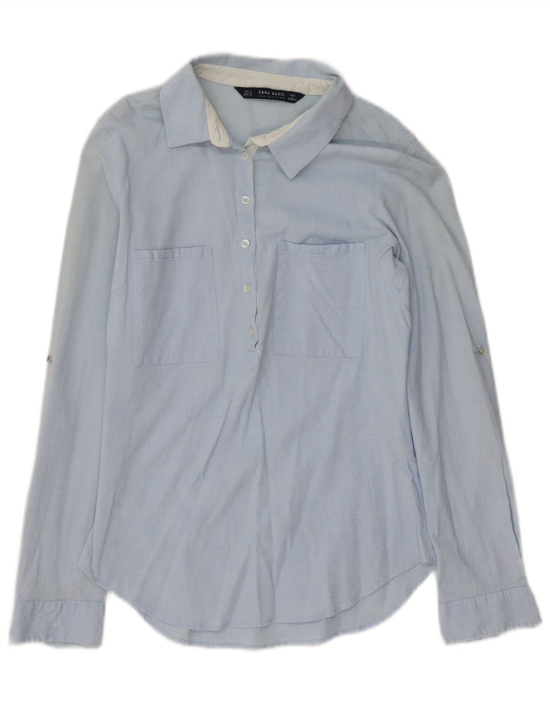 Zara Mujer Jersey Camisa UK 10 Small Azul