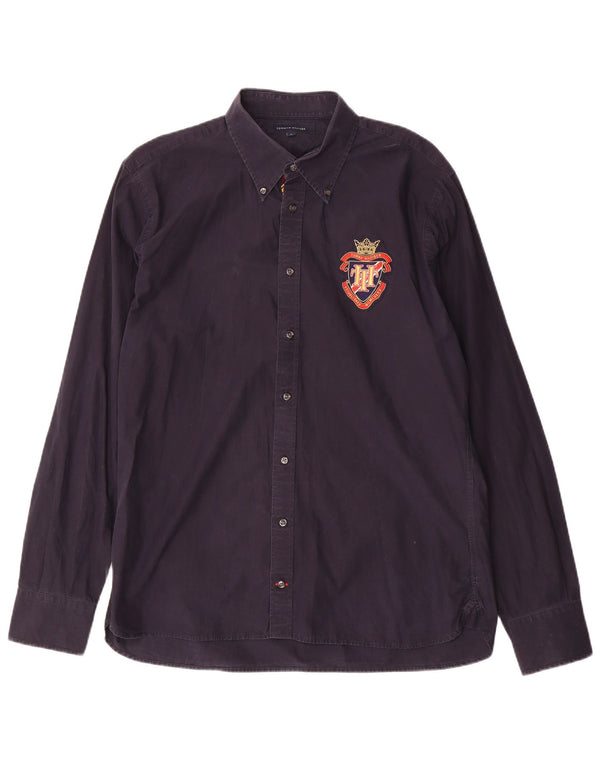 Camisa Tommy Hilfiger Hombre Estampada Grande Algodón Azul Marino