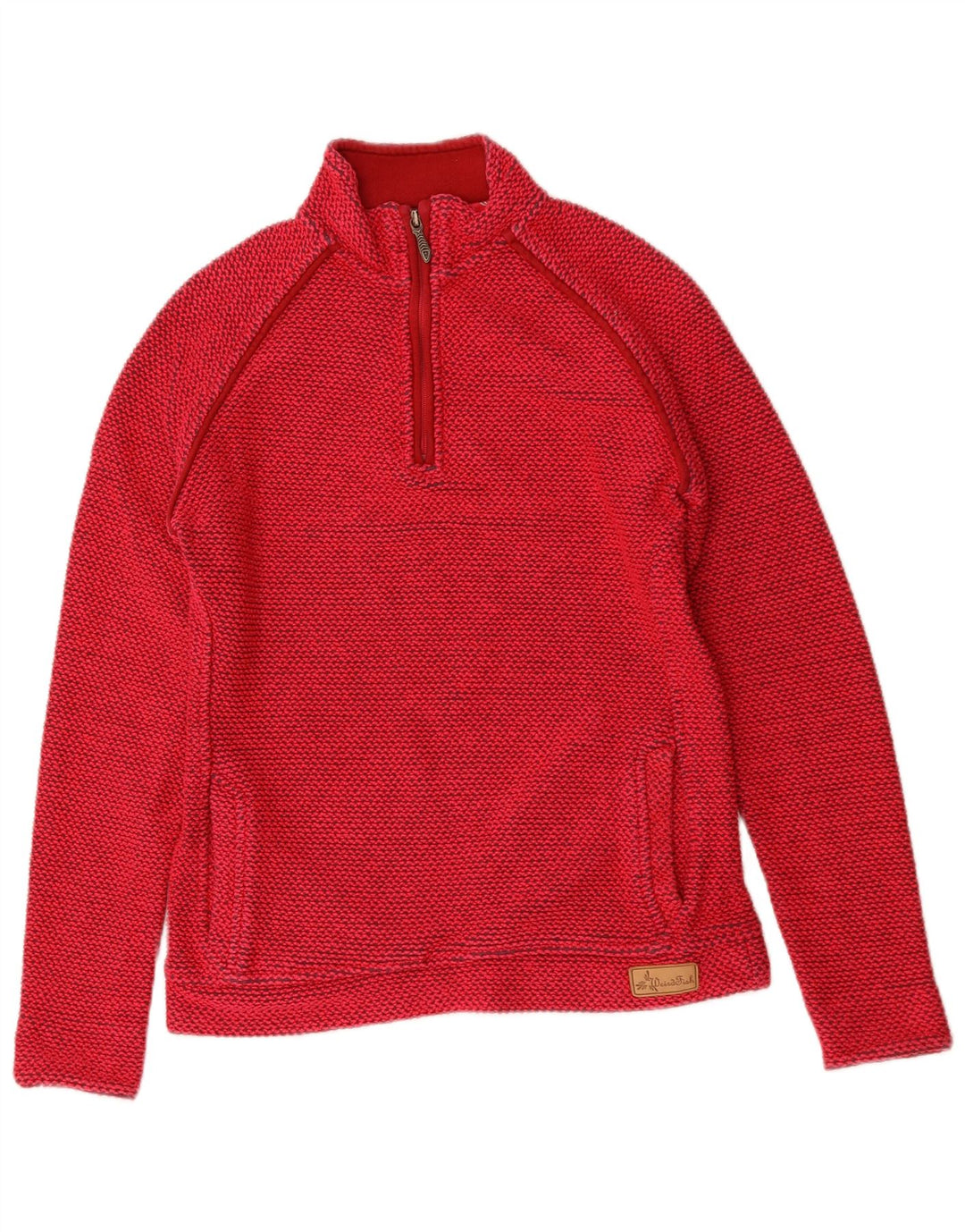WEIRD FISH Sudadera con cuello y cremallera para mujer, talla 40, talla M, color rojo
