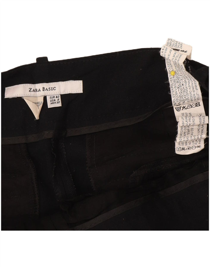 Zara Mujer Pantalón Chino Bootcut EU 40 Medium W30 L28 Poliéster Negro