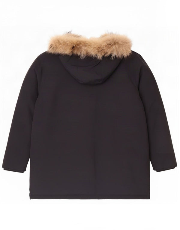 Chaqueta acolchada con capucha para hombre Green Leaves UK 42 XL Algodón negro