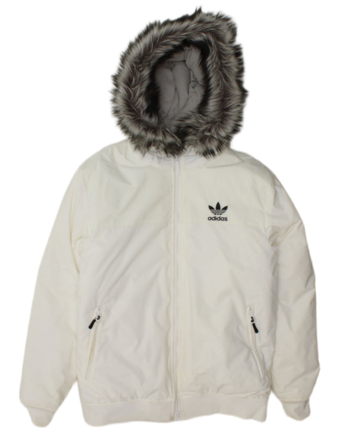 Adidas Chaqueta Bomber Acolchada Con Capucha Para Hombre UK 38 Medium White Nylon