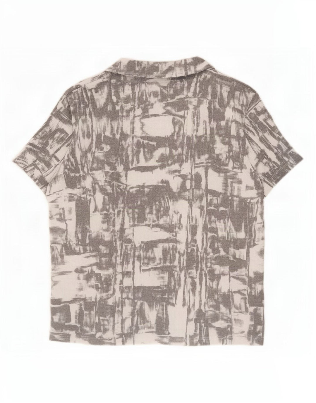 Zara Hombre Camisa Manga Corta Estampado Abstracto Small Gris Poliéster