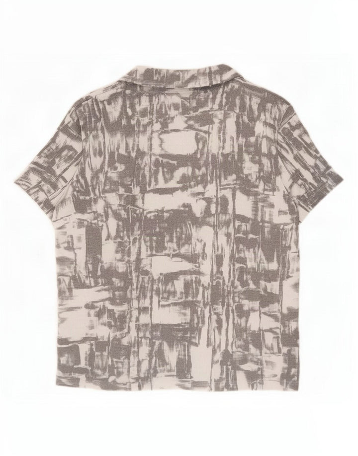 Zara Hombre Camisa Manga Corta Estampado Abstracto Small Gris Poliéster