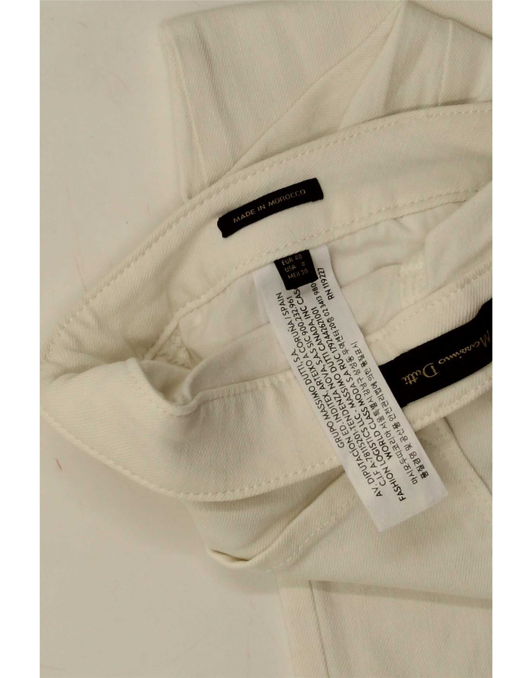 Massimo Dutti Vaqueros Slim Mujer EU 40 MMMedium W30 L26 Blanco Algodón