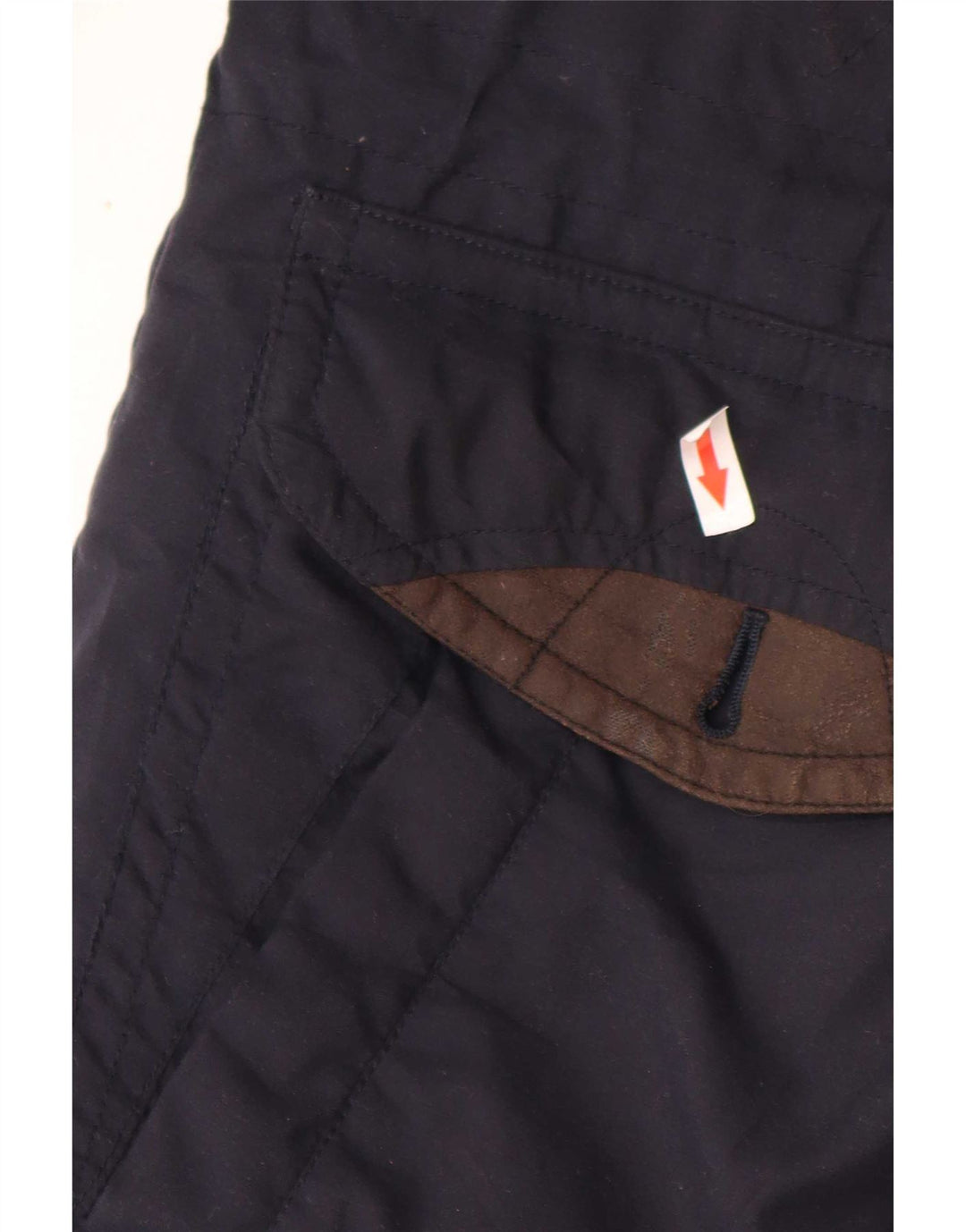 Vintage hombres cortavientos abrigo Reino Unido 38 medio azul marino colorblock poliéster