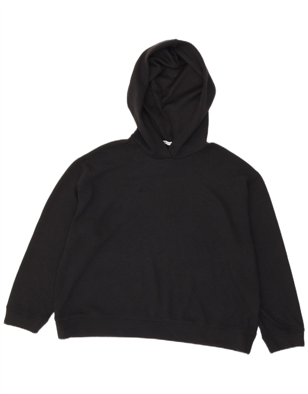 Zara Mujer Sudadera con Capucha Extragrande UK 46 Grande Poliéster Negro