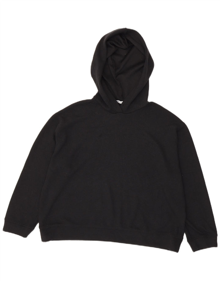 Zara Mujer Sudadera con Capucha Extragrande UK 46 Grande Poliéster Negro