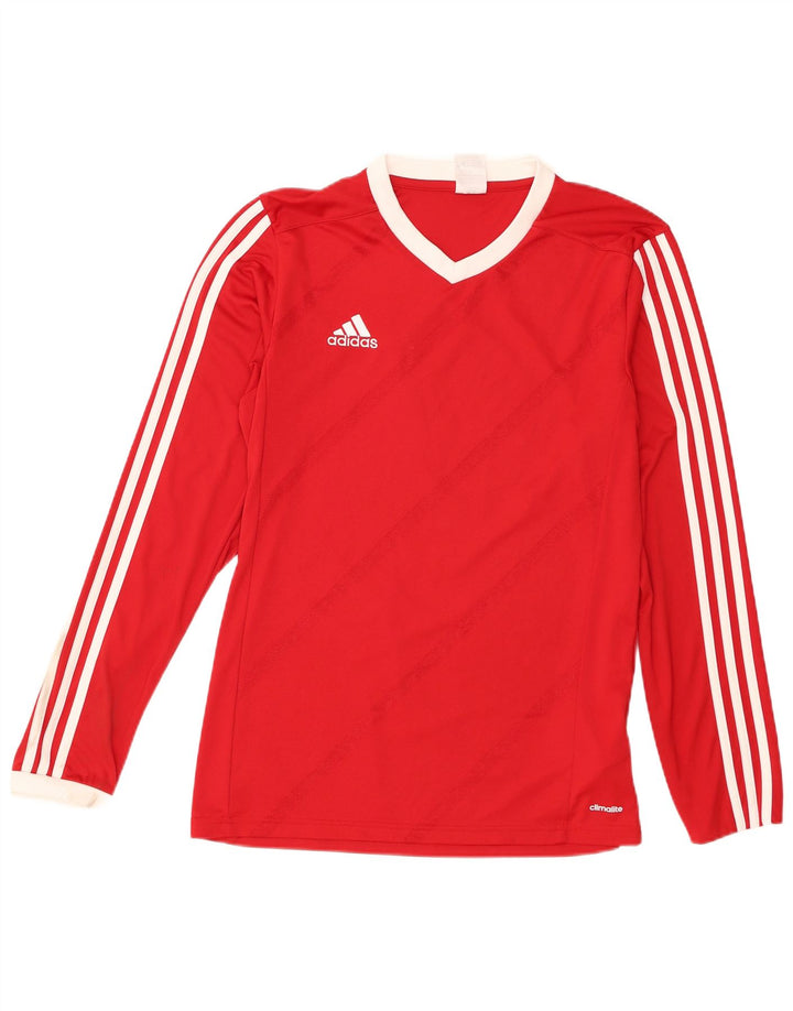 Adidas Hombre Climalite Top Manga Larga Poliéster Rojo Medio