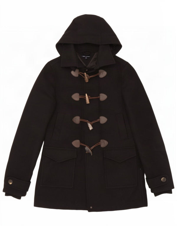 Tommy Hilfiger Trenca con capucha para mujer UK 6 XS Lana negra