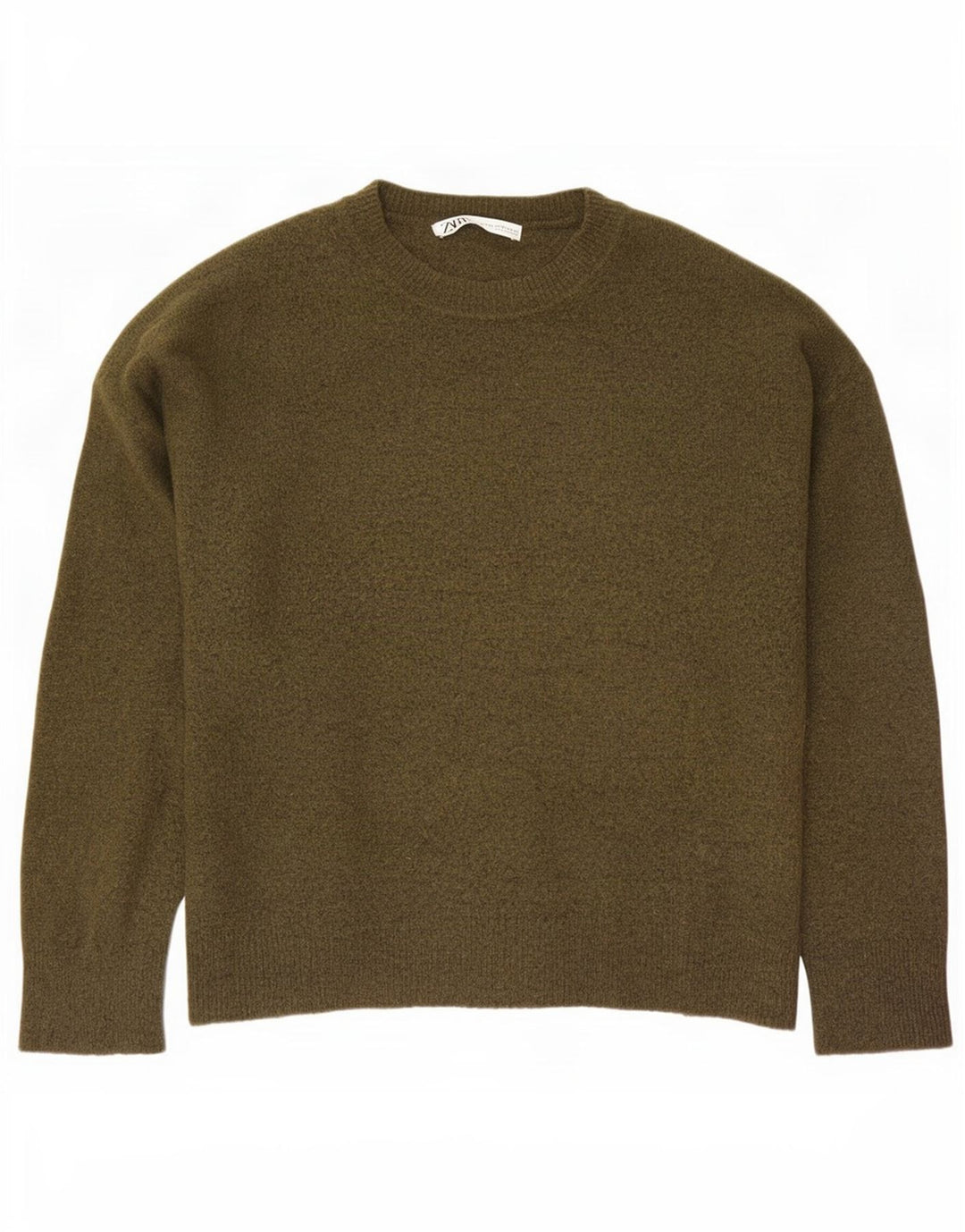 Zara Hombre Jersey Cuello Redondo Jersey XL Caqui Nylon
