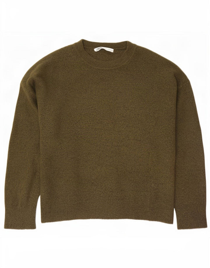 Zara Hombre Jersey Cuello Redondo Jersey XL Caqui Nylon