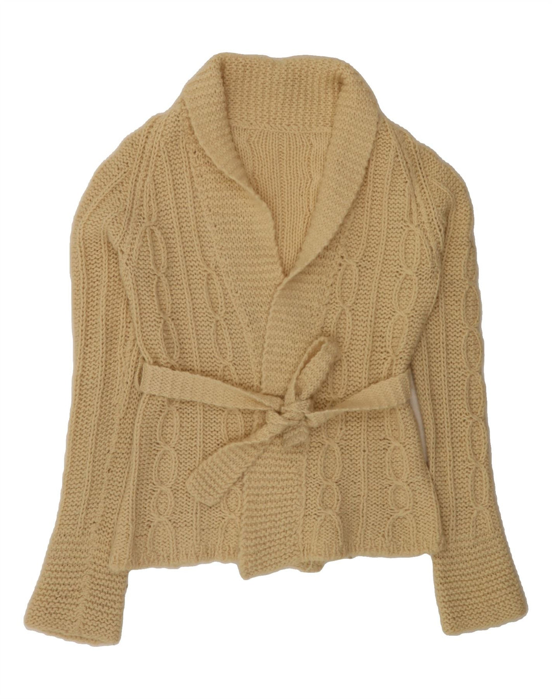VINTAGE Womens Cardigan Sweater UK 14 Medium Yellow Vintage Vintage and Second-Hand Vintage from Messina Hembry 