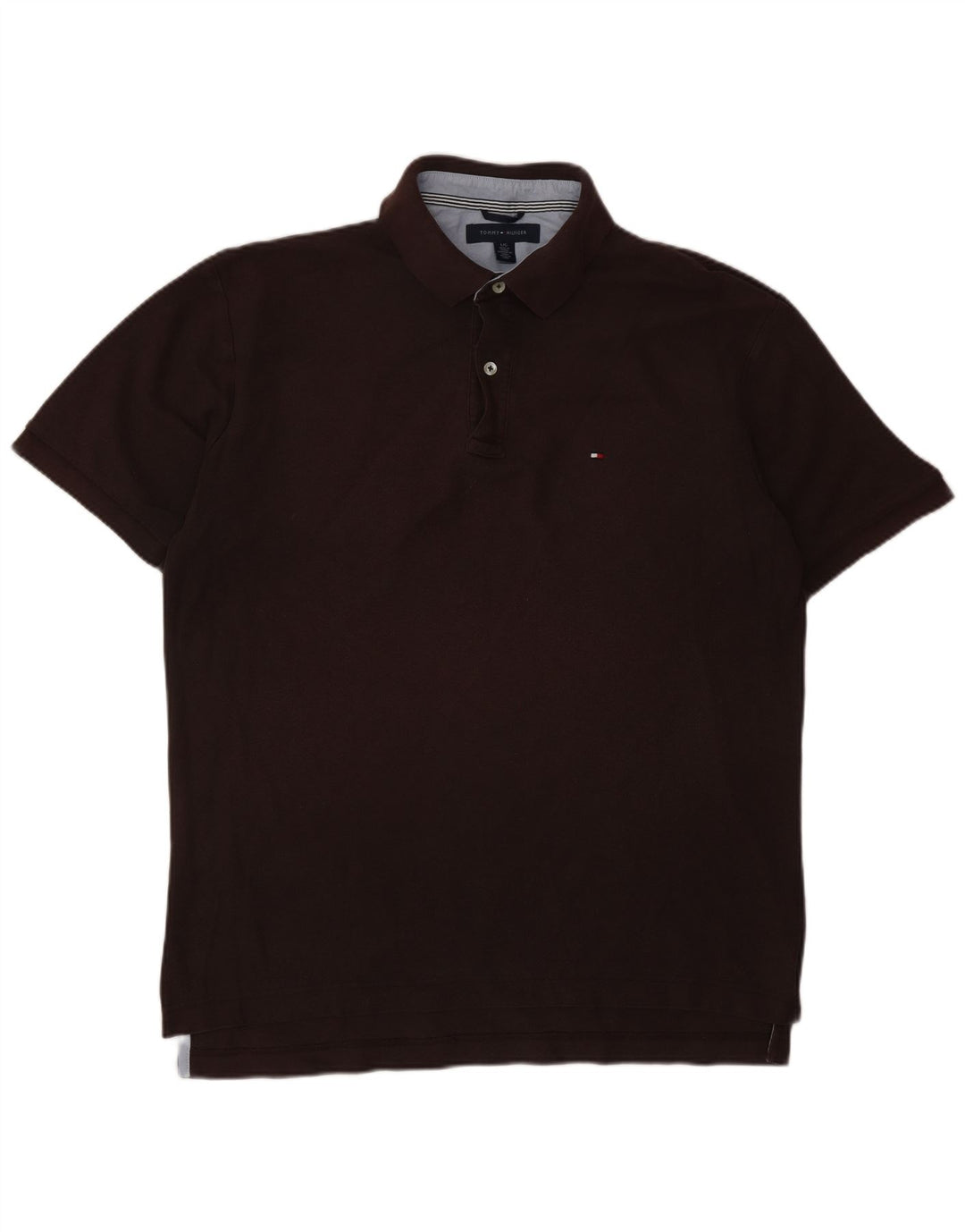 TOMMY HILFIGER Polo para hombre grande de algodón marrón