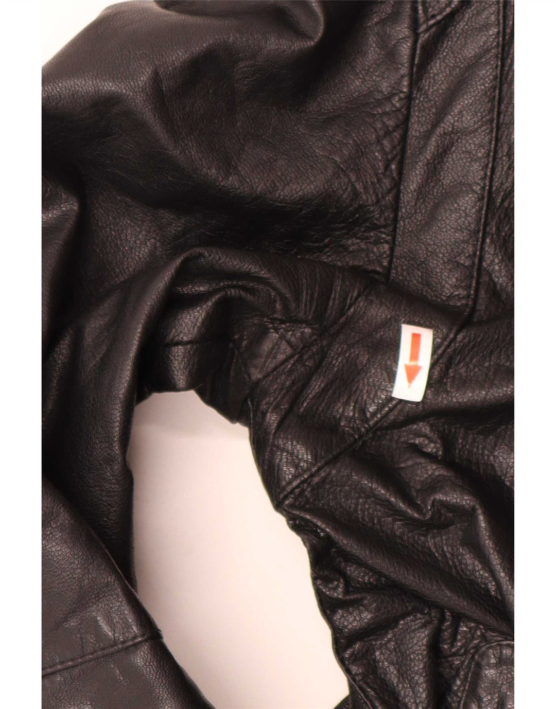 Vintage hombres cuero biker chaqueta IT 52 grande negro