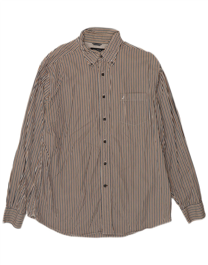 Camisa Nautica Hombre Grande Algodón Rayas Multicolores