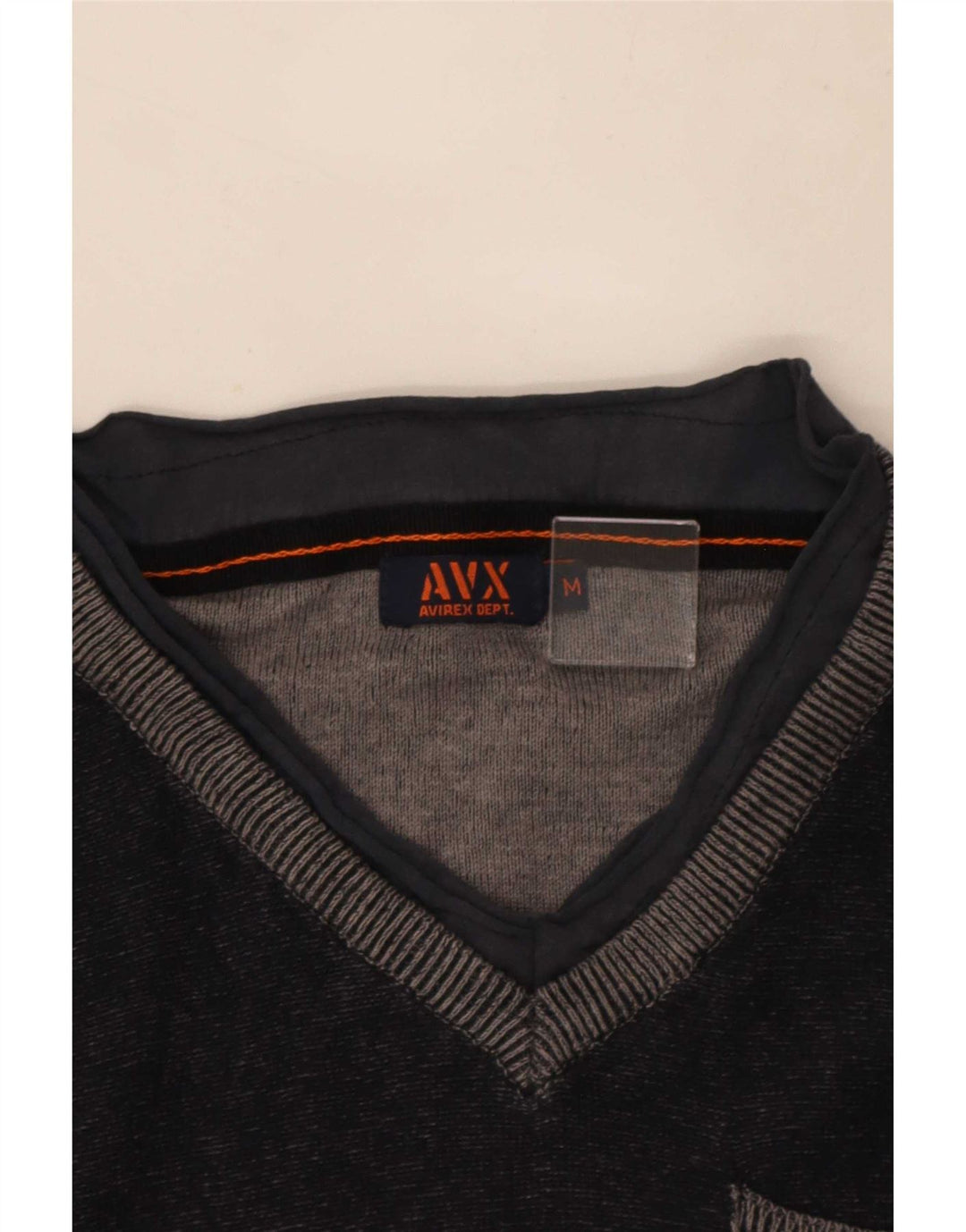 Avirex - Jersey con cuello en V para hombre, color azul marino mediano