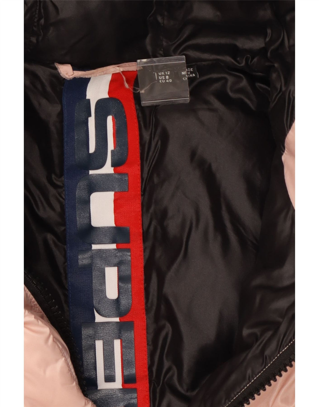 Superdry Chaqueta Acolchada Con Capucha Para Mujer UK 42 Medium Pink Nylon