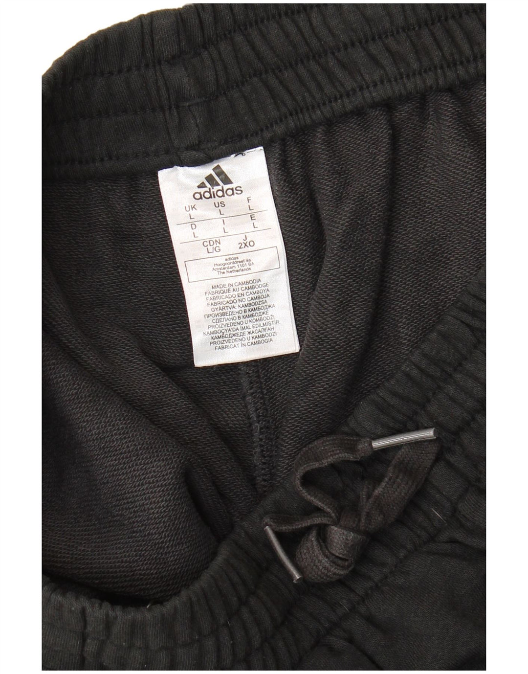 Adidas - Pantalones cortos deportivos para hombre, talla grande, algodón negro