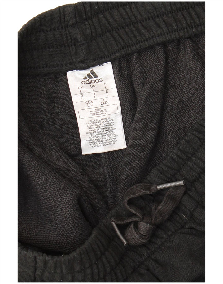 Adidas - Pantalones cortos deportivos para hombre, talla grande, algodón negro