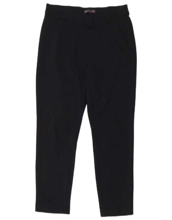 Marks & Spencer Pantalones casuales cónicos para mujer UK 12 Medium W30 L26 Negro