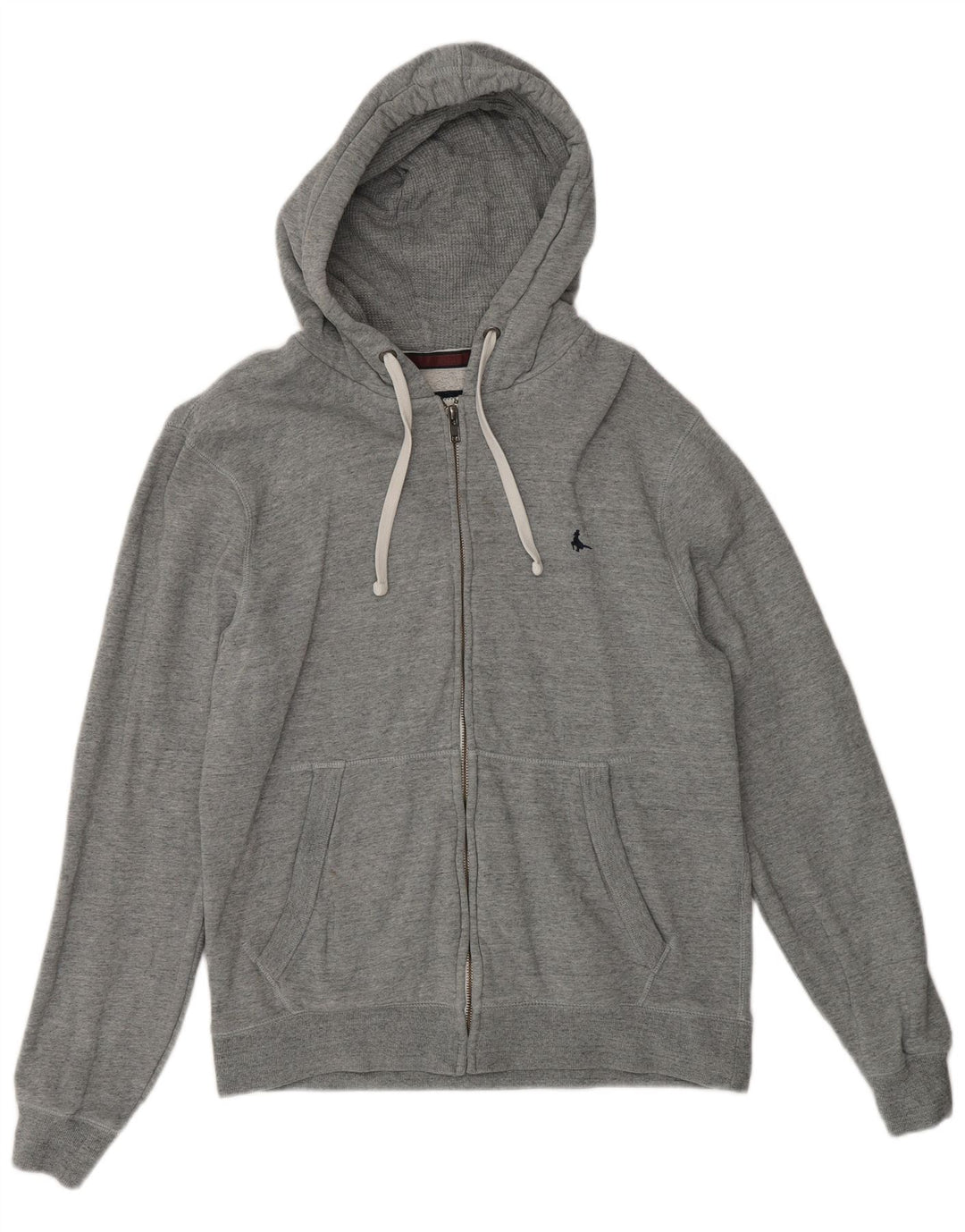 Jack Wills Suéter con capucha y cremallera para hombre Algodón gris medio