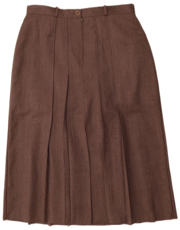St. Bernard Falda Plisada Midi para Mujer UK 20 2XL W34 Lana Marrón