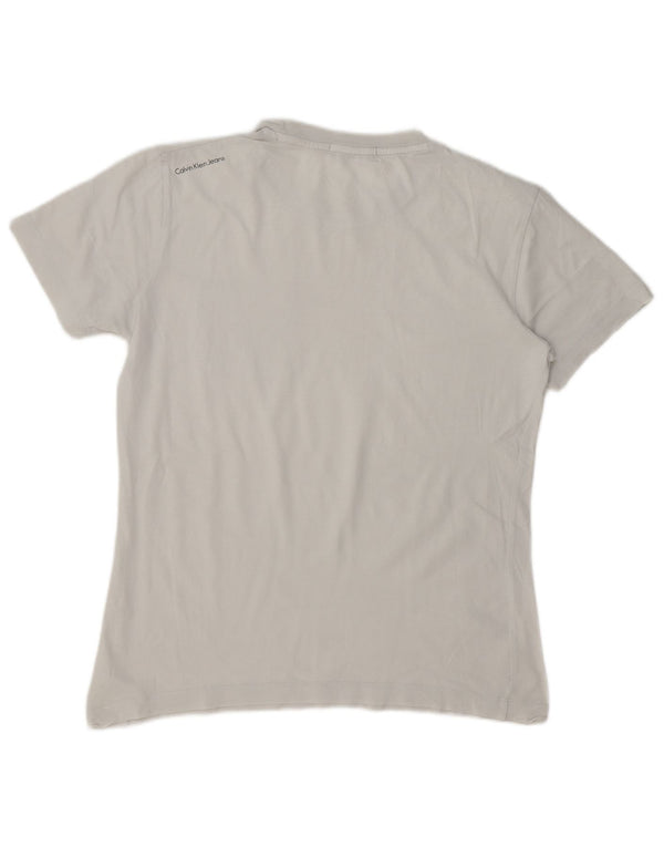 Calvin Klein Jeans Hombre Regular Fit Graphic Camiseta Top Medio Blanco