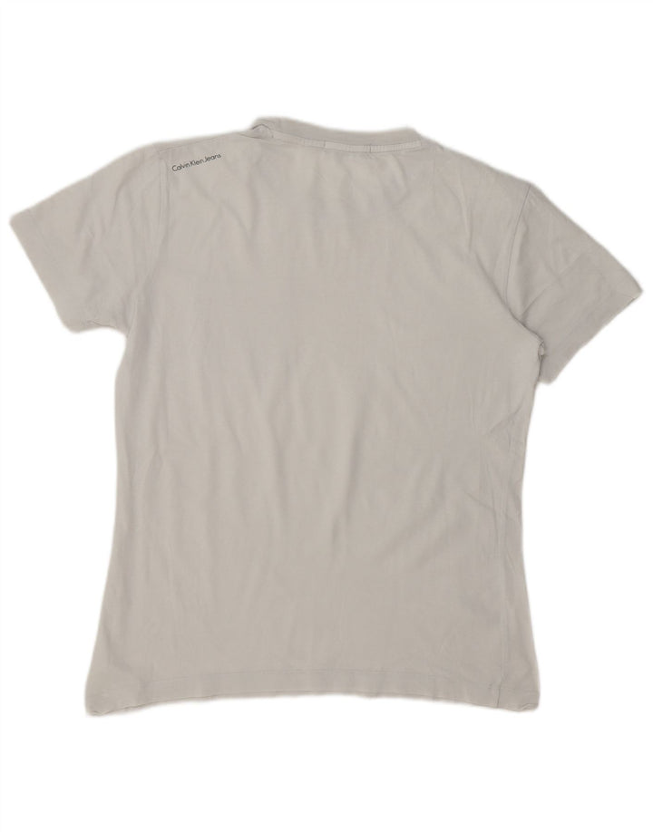 Calvin Klein Jeans Hombre Regular Fit Graphic Camiseta Top Medio Blanco